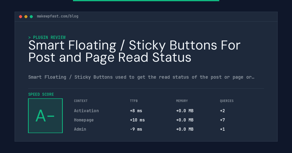 Smart Floating / Sticky Buttons For Post and Page Read Status - MakeWPFast