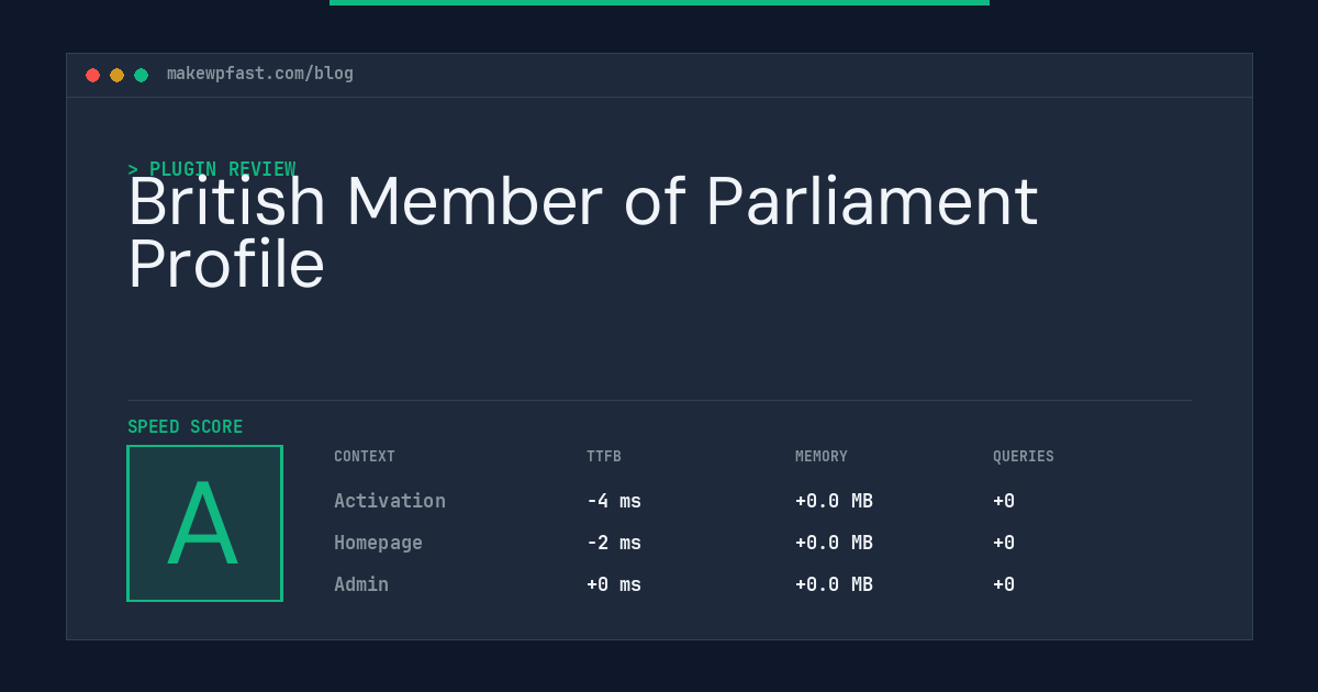 British Member of Parliament Profile - MakeWPFast