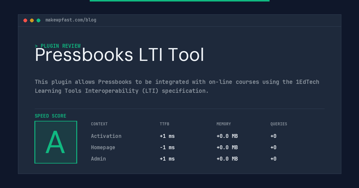 Pressbooks LTI Tool - MakeWPFast