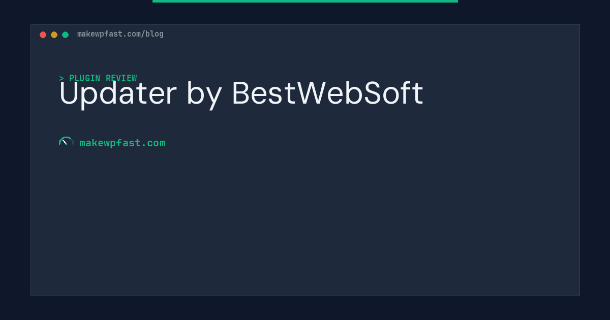 Updater by BestWebSoft - MakeWPFast