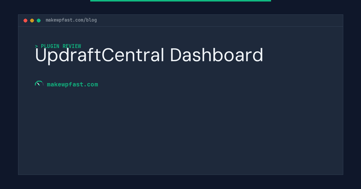UpdraftCentral Dashboard - MakeWPFast