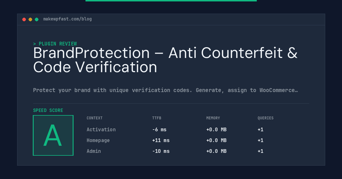 BrandProtection – Anti Counterfeit & Code Verification - MakeWPFast