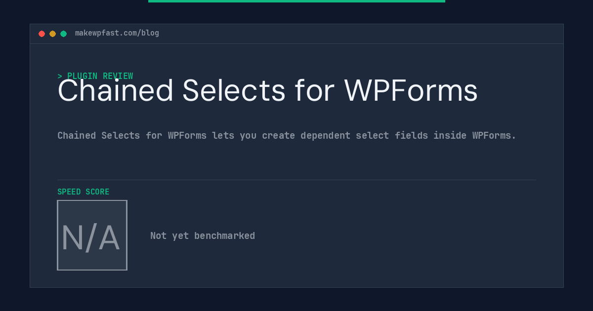 Chained Selects for WPForms - MakeWPFast