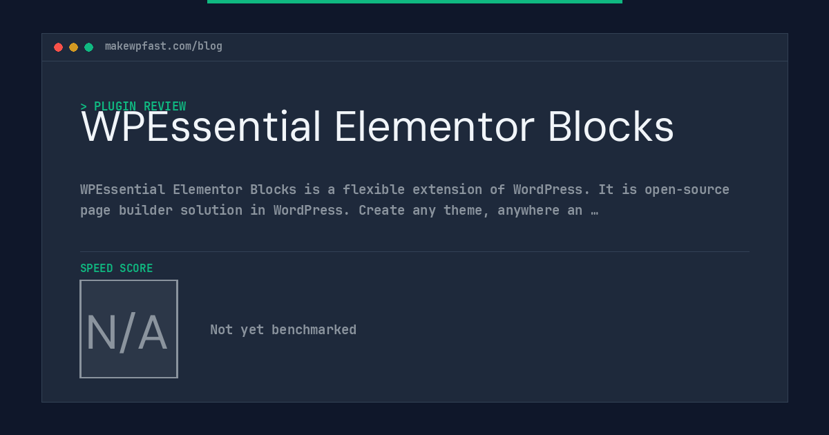 WPEssential Elementor Blocks - MakeWPFast
