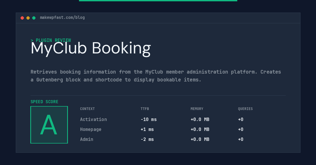 MyClub Booking - MakeWPFast