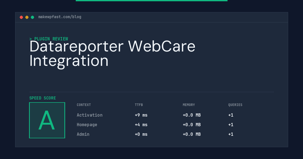 Datareporter WebCare Integration - MakeWPFast