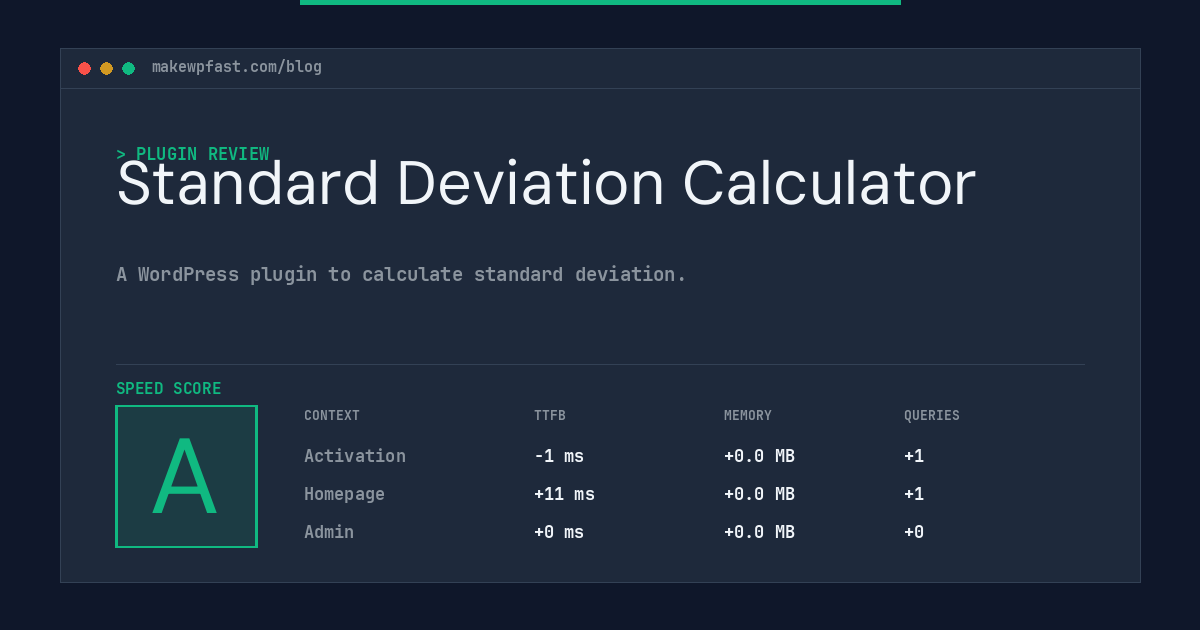 Standard Deviation Calculator - MakeWPFast