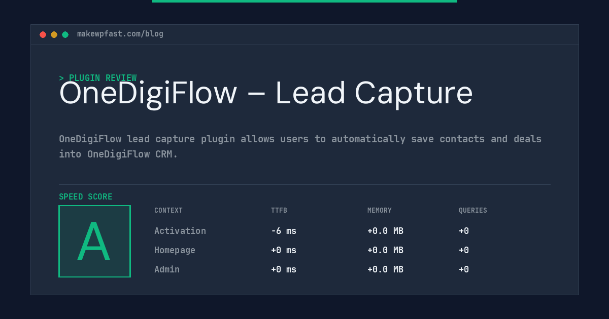 OneDigiFlow – Lead Capture - MakeWPFast