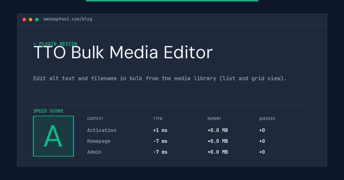 TTO Bulk Media Editor - MakeWPFast