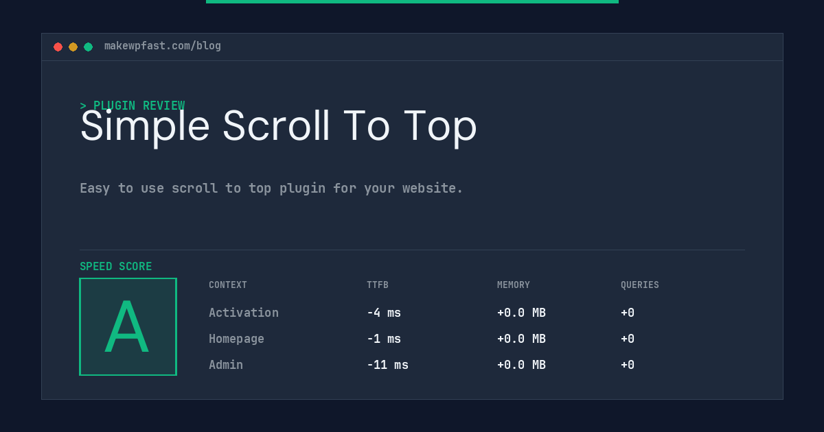 Simple Scroll To Top - MakeWPFast