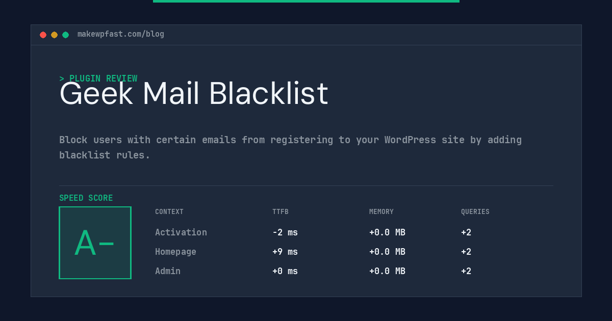 Geek Mail Blacklist - MakeWPFast