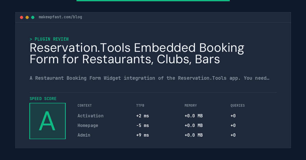 Reservation.Tools Embedded Booking Form for Restaurants, Clubs, Bars - MakeWPFast