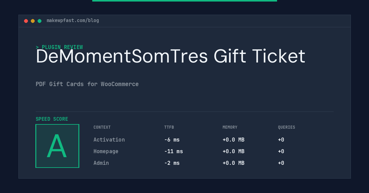 DeMomentSomTres Gift Ticket - MakeWPFast