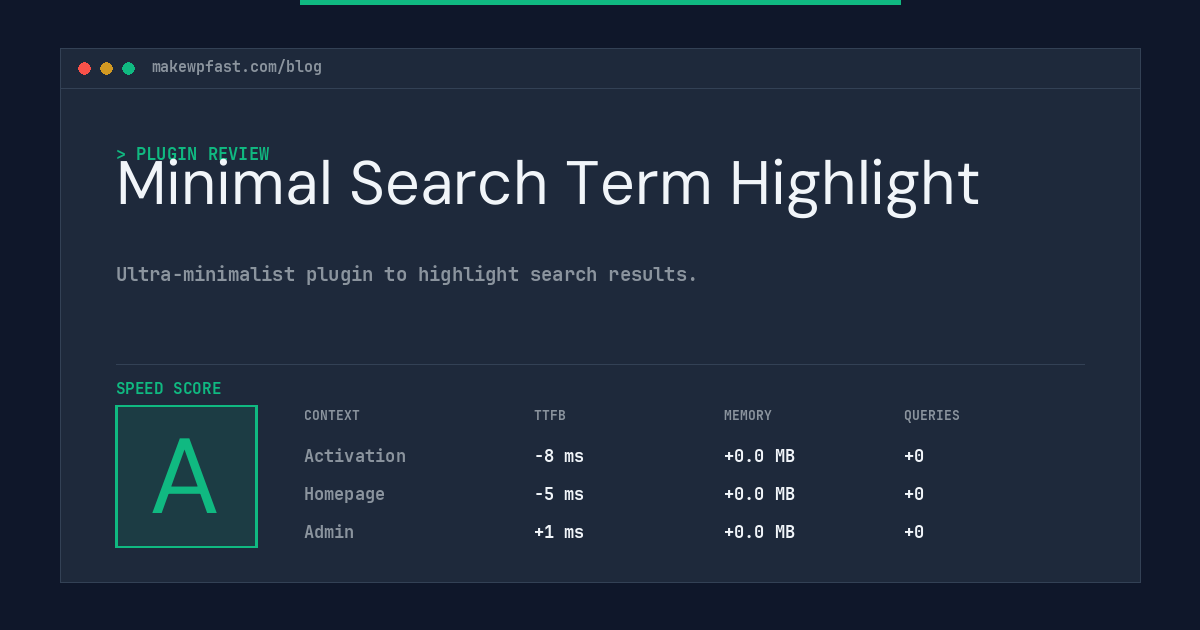 Minimal Search Term Highlight - MakeWPFast