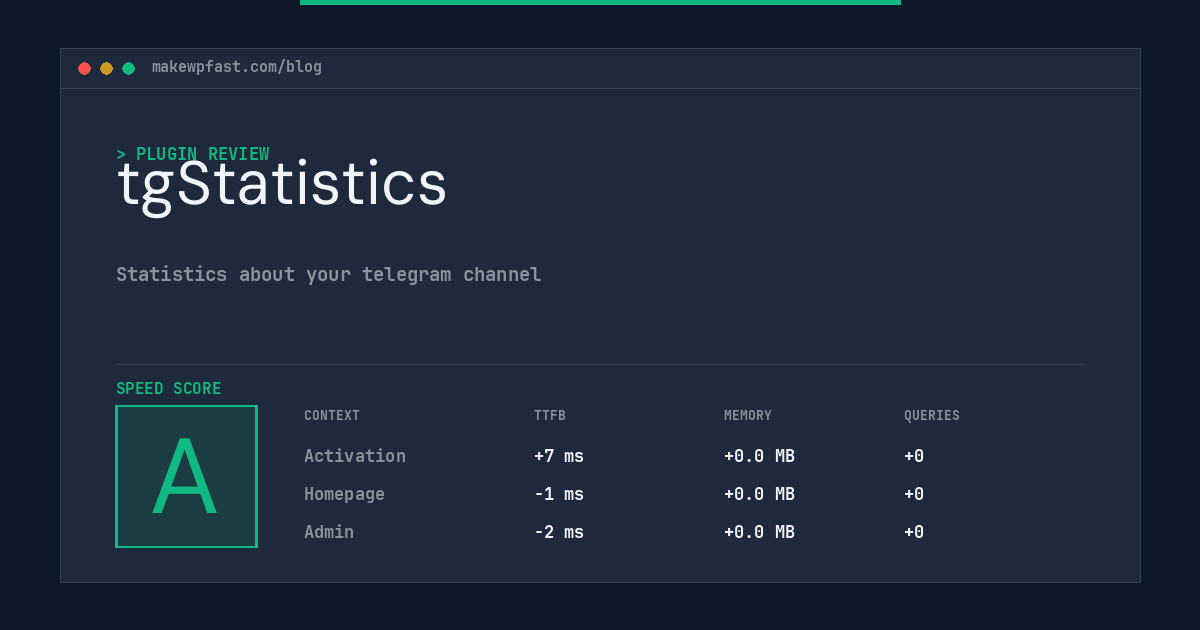 tgStatistics - MakeWPFast