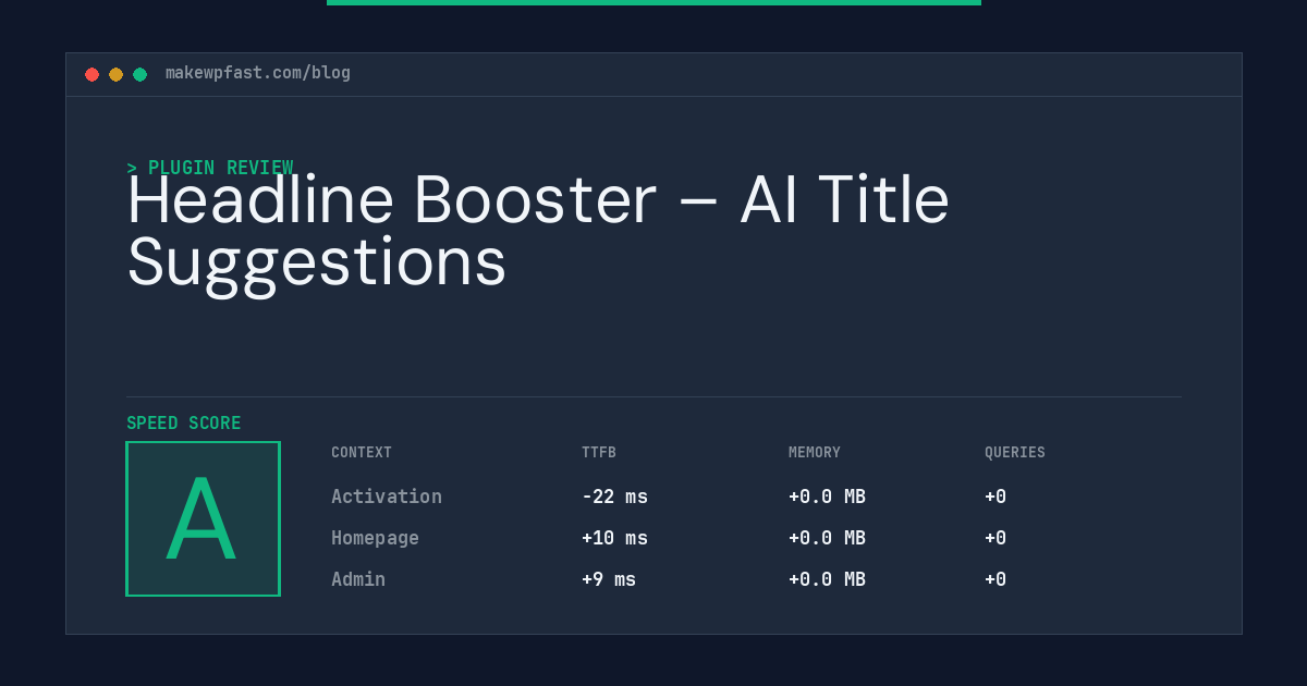 Headline Booster – AI Title Suggestions - MakeWPFast