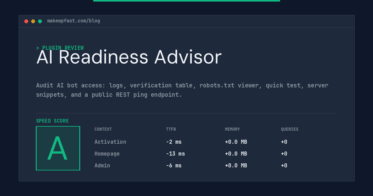 AI Readiness Advisor - MakeWPFast