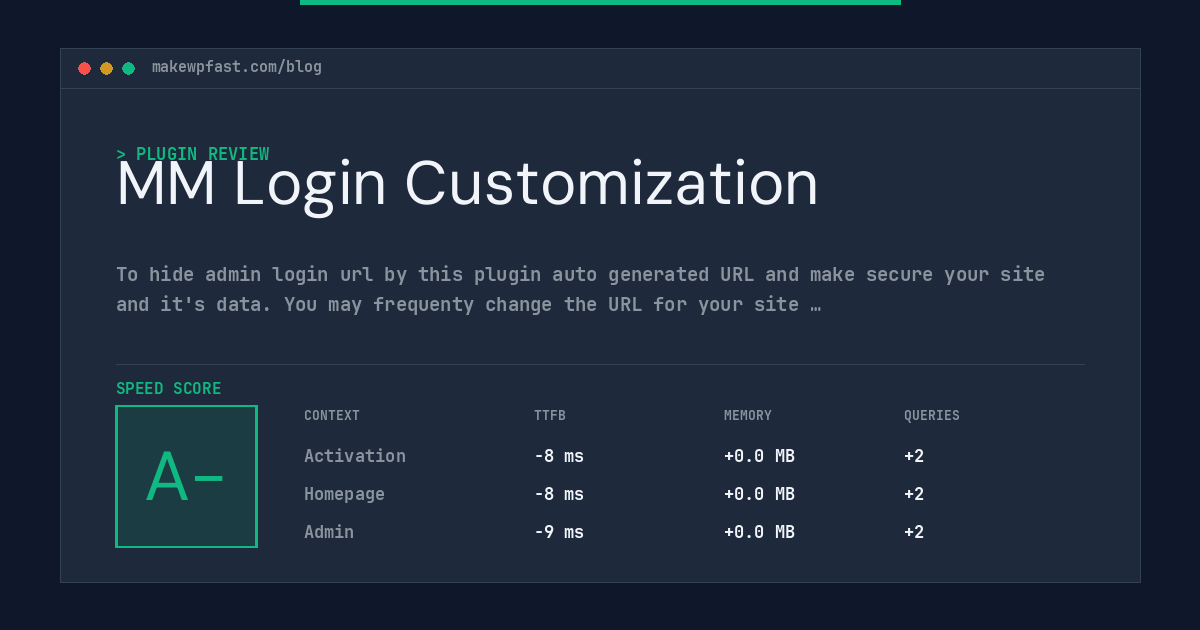 MM Login Customization - MakeWPFast