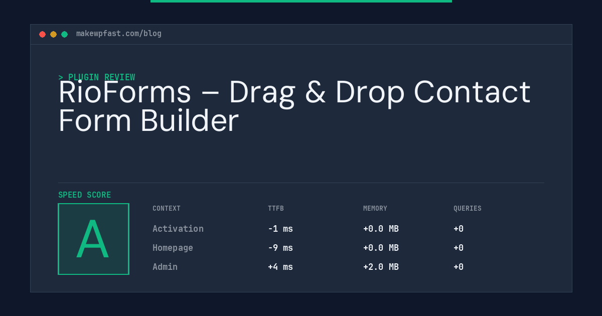 RioForms – Drag & Drop Contact Form Builder - MakeWPFast