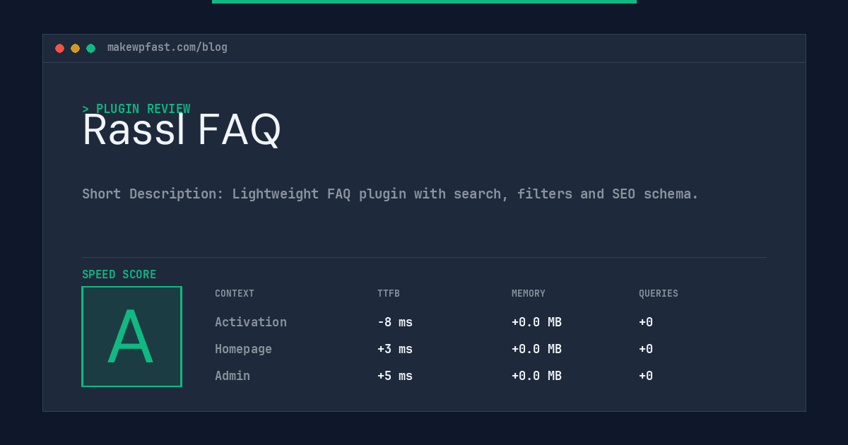Rassl FAQ - MakeWPFast
