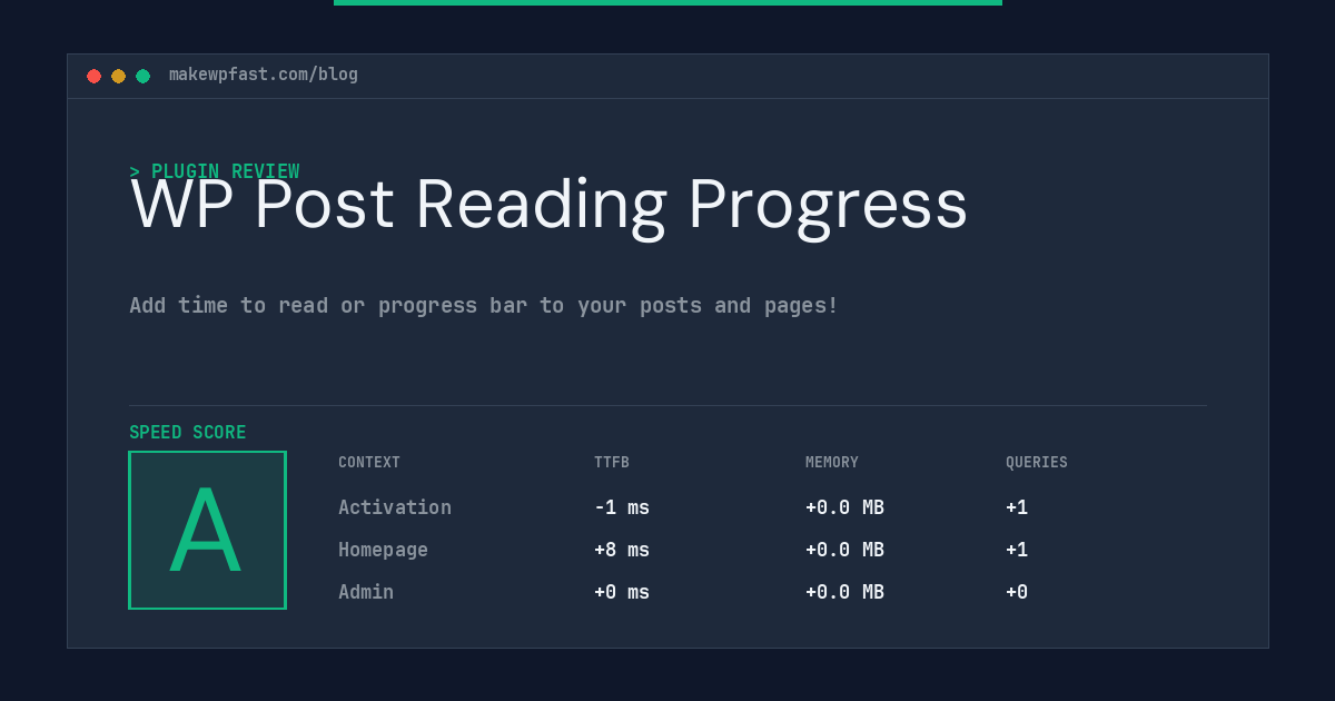 WP Post Reading Progress - MakeWPFast