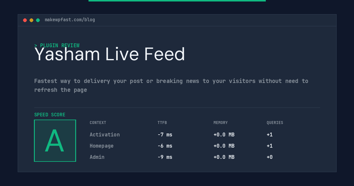 Yasham Live Feed - MakeWPFast