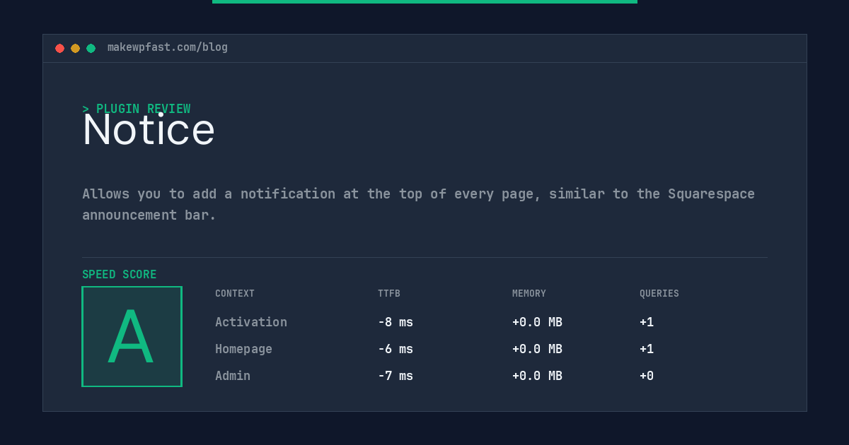 Notice - MakeWPFast