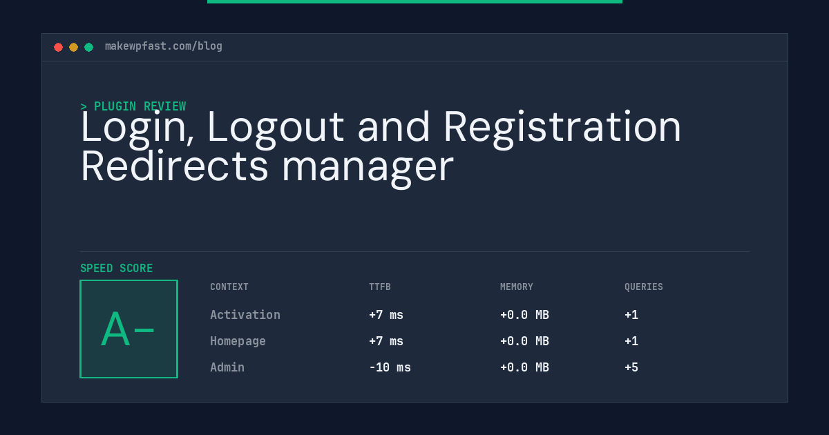 Login, Logout and Registration Redirects manager - MakeWPFast