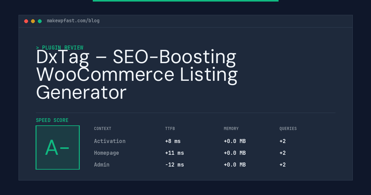DxTag – SEO-Boosting WooCommerce Listing Generator - MakeWPFast