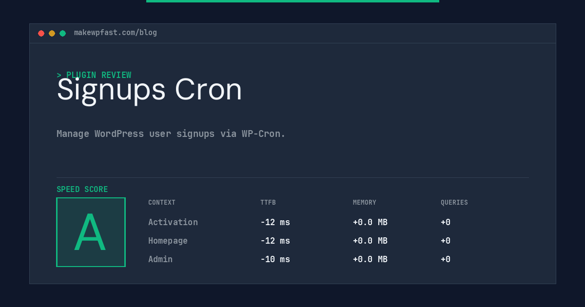 Signups Cron - MakeWPFast