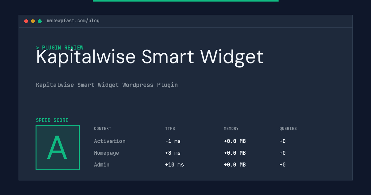 Kapitalwise Smart Widget - MakeWPFast