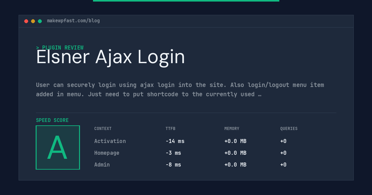 Elsner Ajax Login - MakeWPFast