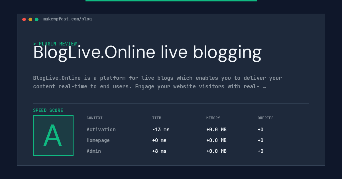 BlogLive.Online live blogging - MakeWPFast