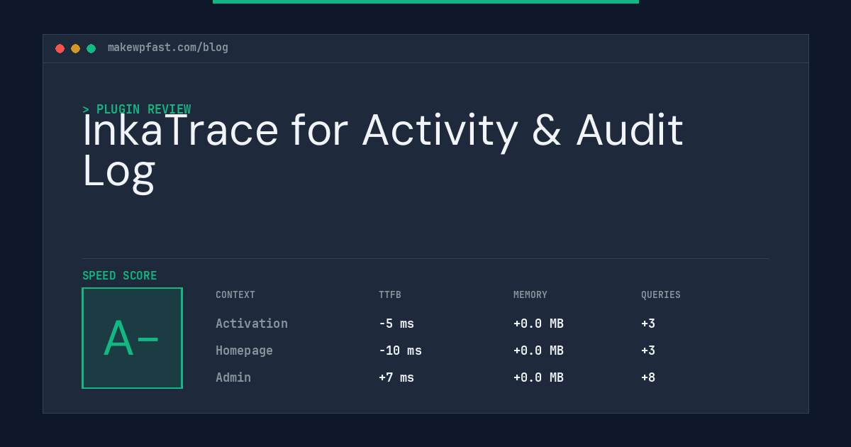 InkaTrace for Activity & Audit Log - MakeWPFast