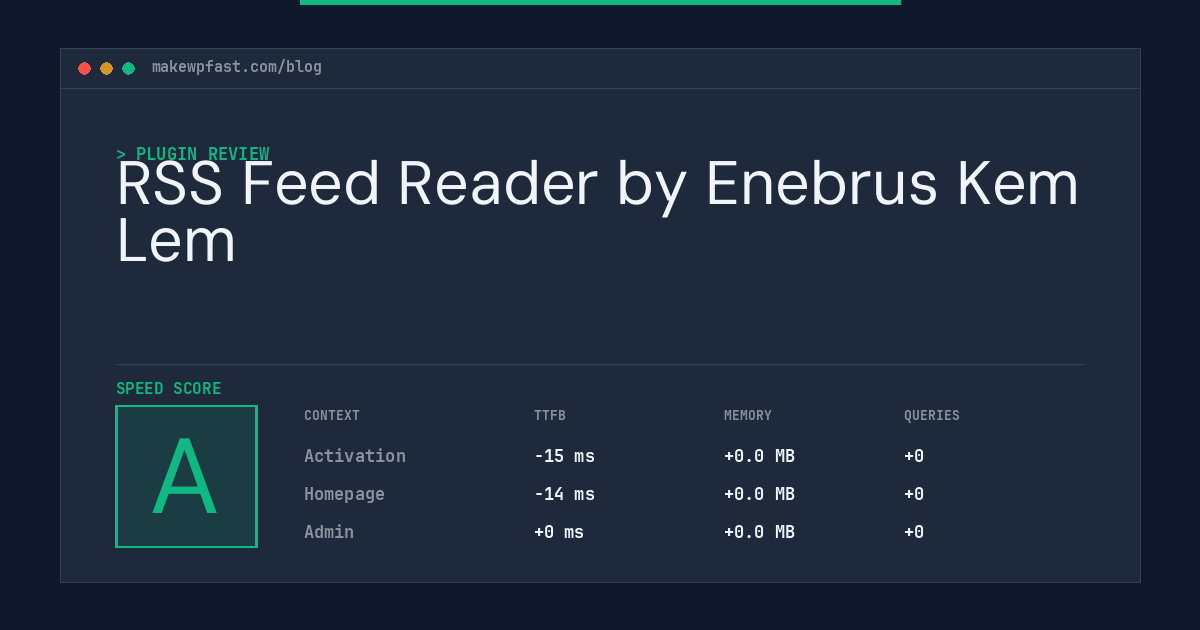RSS Feed Reader by Enebrus Kem Lem - MakeWPFast