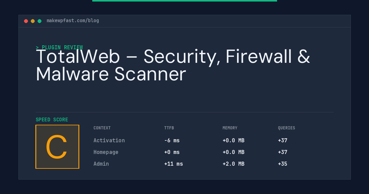 TotalWeb – Security, Firewall & Malware Scanner - MakeWPFast