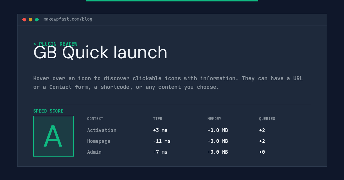 GB Quick launch - MakeWPFast