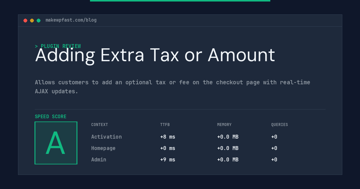Adding Extra Tax or Amount - MakeWPFast
