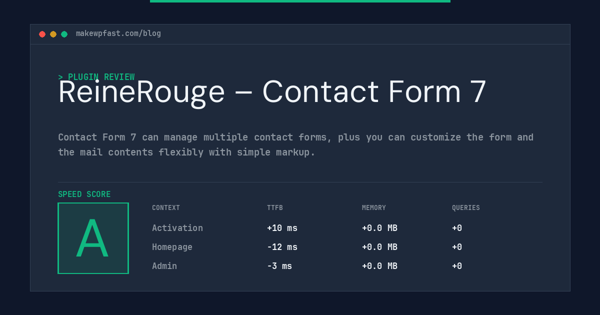 ReineRouge – Contact Form 7 - MakeWPFast