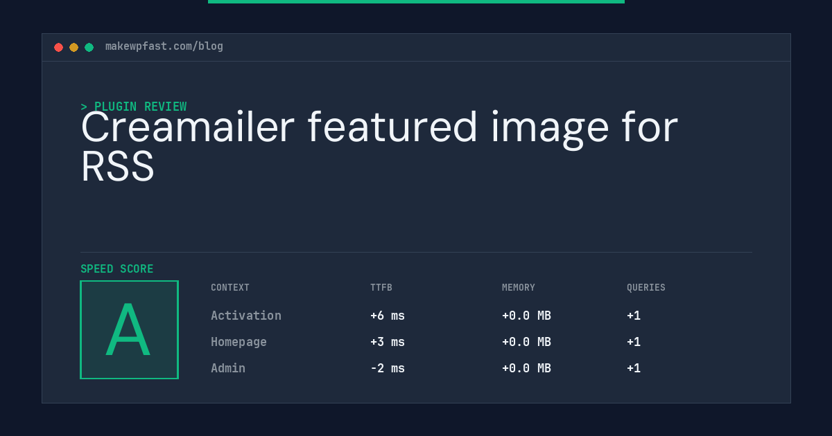 Creamailer featured image for RSS - MakeWPFast