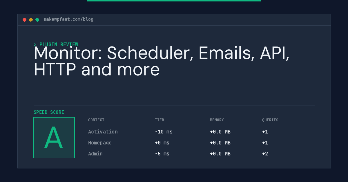 Monitor: Scheduler, Emails, API, HTTP and more - MakeWPFast