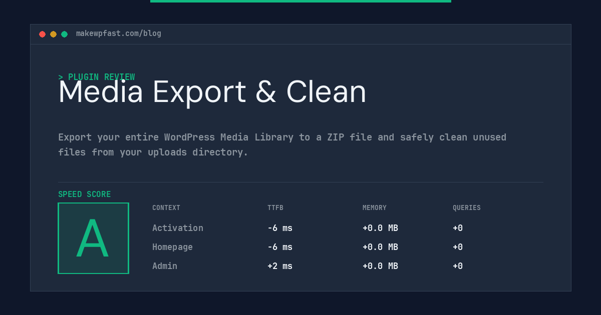 Media Export & Clean - MakeWPFast