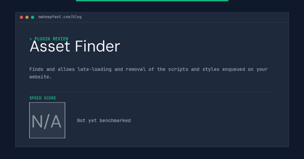Asset Finder - MakeWPFast