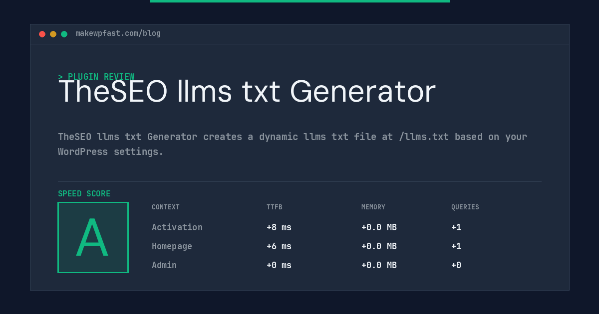 TheSEO llms txt Generator - MakeWPFast
