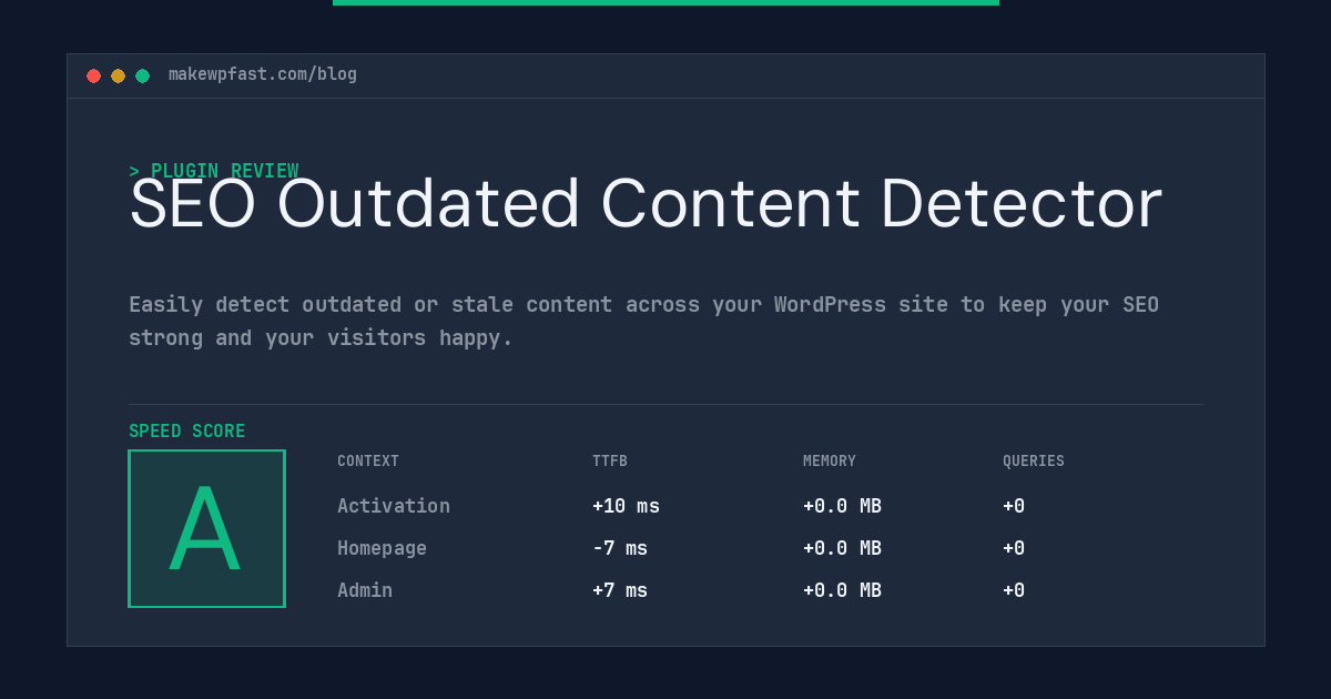 SEO Outdated Content Detector - MakeWPFast