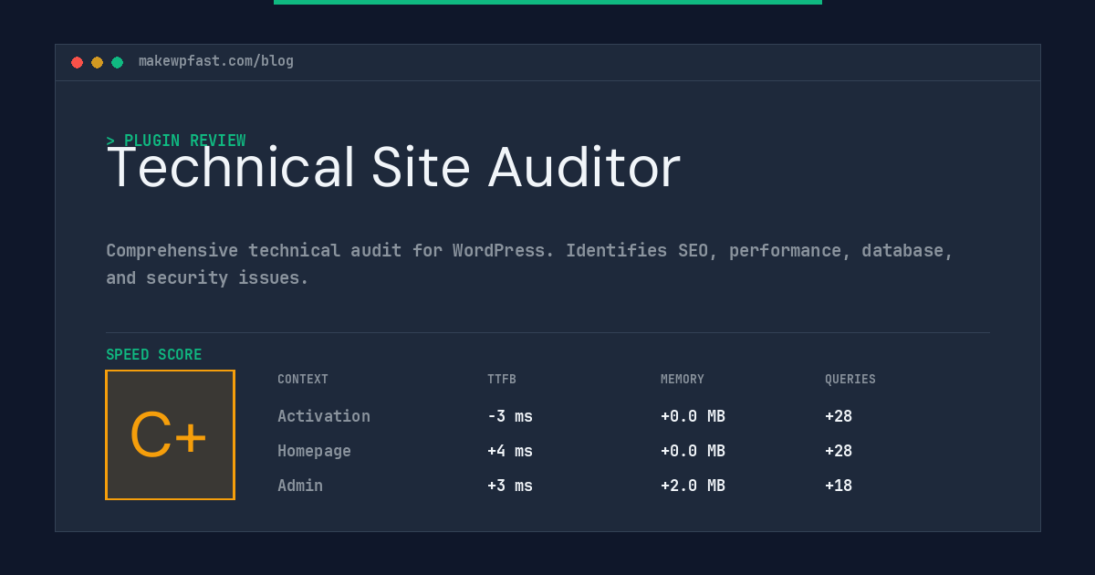 Technical Site Auditor - MakeWPFast