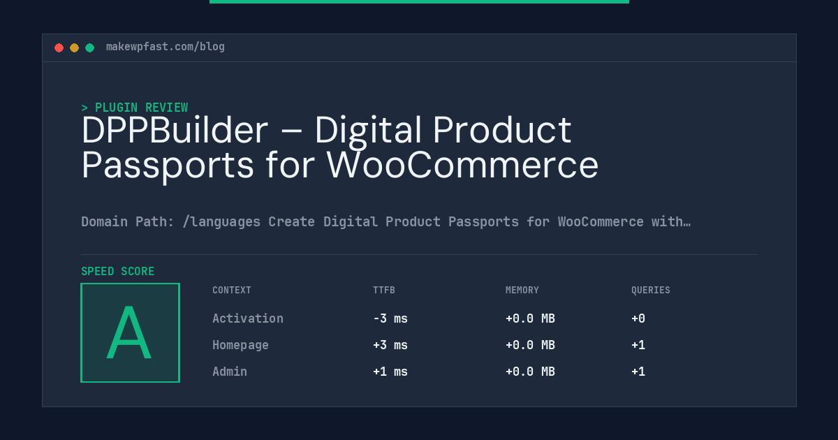 DPPBuilder – Digital Product Passports for WooCommerce - MakeWPFast
