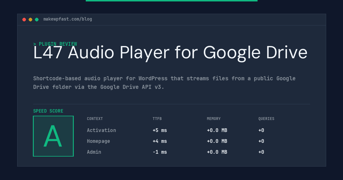 L47 Audio Player for Google Drive - MakeWPFast