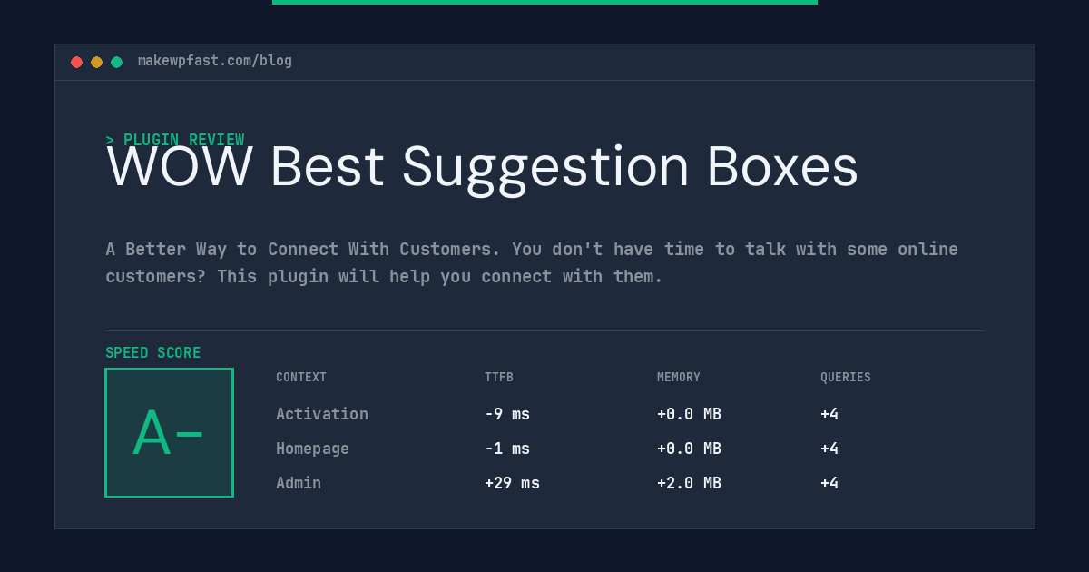 WOW Best Suggestion Boxes - MakeWPFast