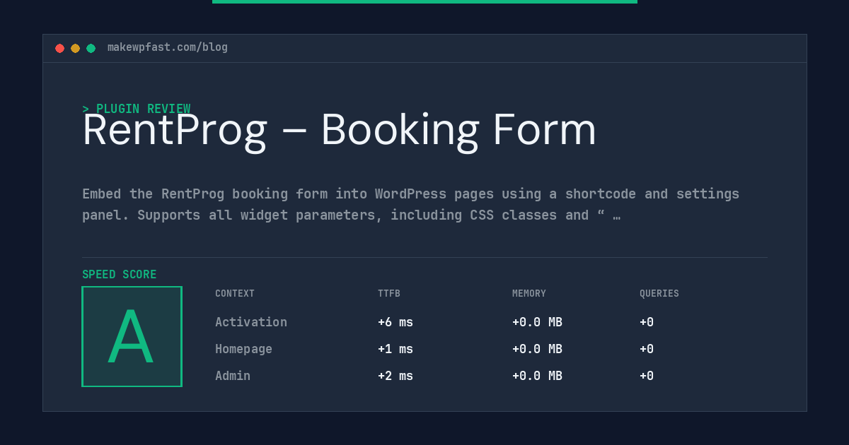 RentProg – Booking Form - MakeWPFast
